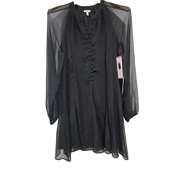Joie‎ Black Shift Mini Dress Long Balloon Sleeve Size Small Black MSRP $378 NWT! - Picture 1 of 9